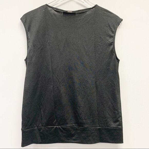 DKNY Black Overlap Cap Sleeve Tank Top, Small - Picture 7 of 10